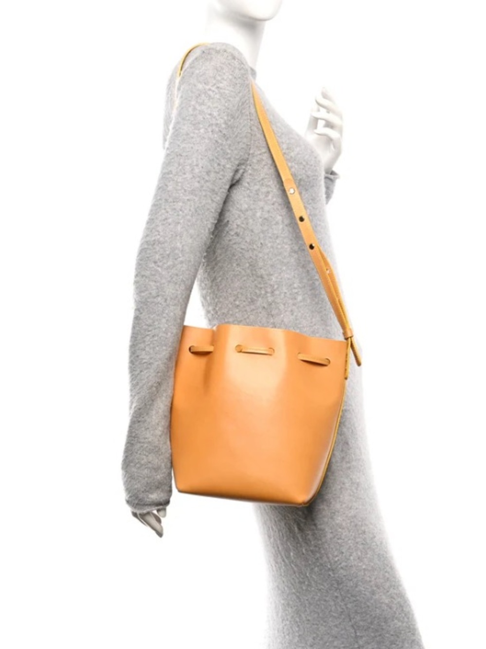 Mansur Gavriel Calfskin Mini Bucket Bag Sun - Picture 2 of 16